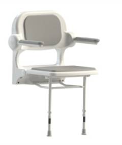 2000 Series Standard Fold Up Shower Seat with Back & Arms