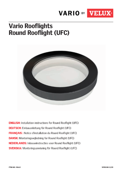 Round Rooflight Installation Instructions