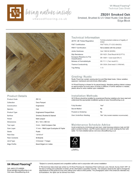 ZB201 Smoked Oak I Technical Datasheet