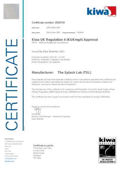 TSL.990 & TSL.960 KIWA Reg4 certificate