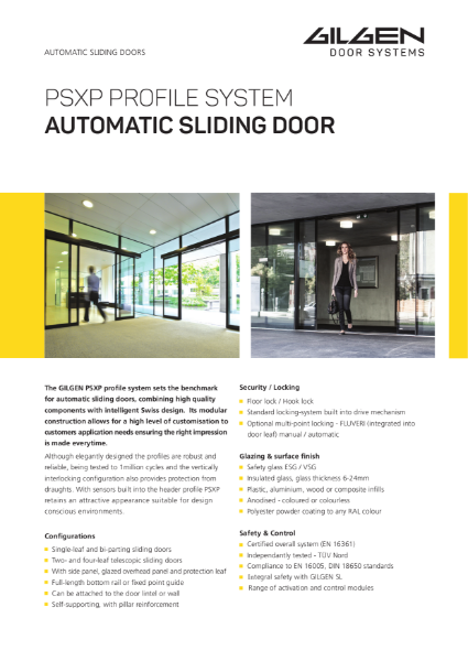 Gilgen PSXP Standard Automatic Door System