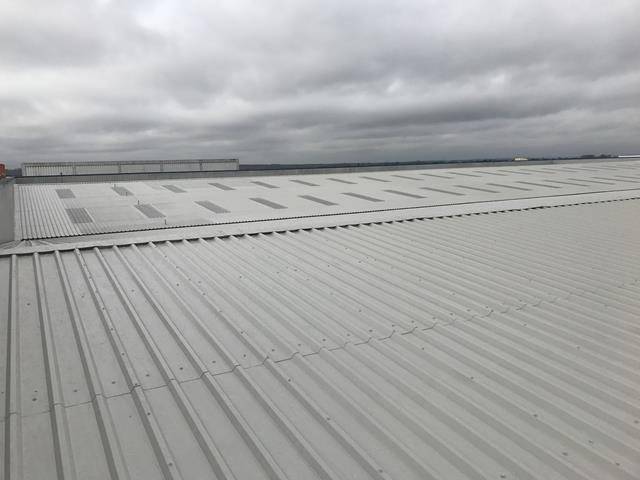 Metal roof coating project, Milton Keynes