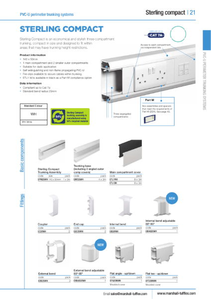 Sterling Compact Trunking Product Data Sheet