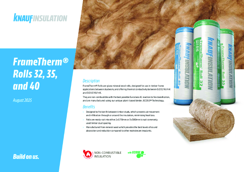 Knauf Insulation FrameTherm® Rolls - Product Datasheet