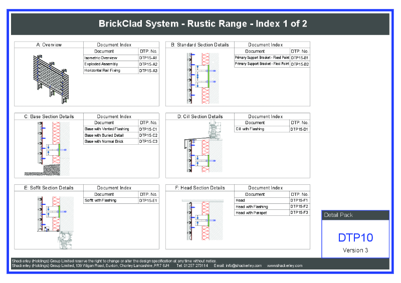 BrickClad Cotswold Rustic - Technical Drawings