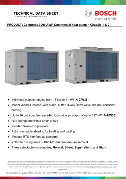CS3000AWP Chassis 1 & 2 Technical datasheet