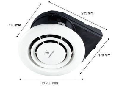 Ceiling Mounted nanoe™ X Generator (Air-e) - Compact Ceiling Mounted Ventilation Fan.