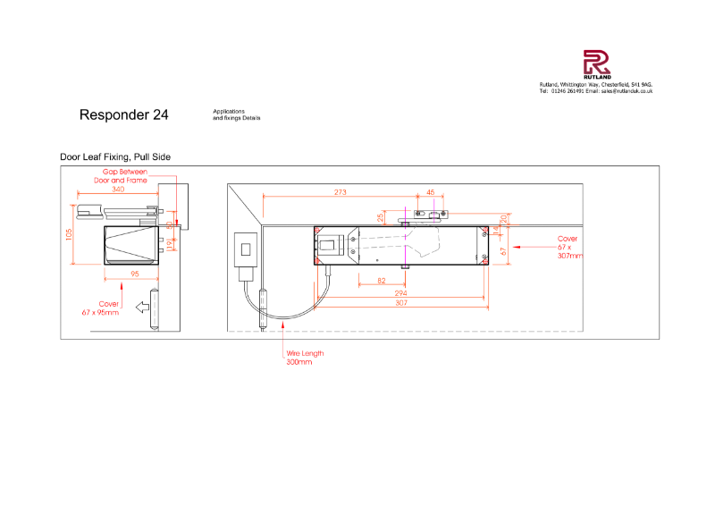 Responder 24 Dimensional Line Drawing