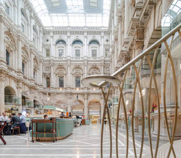 Gold PVD stainless steel balustrades and handrail