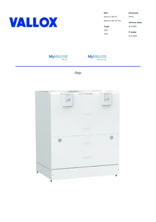 MyVallox 245 CFi - Käyttöohje