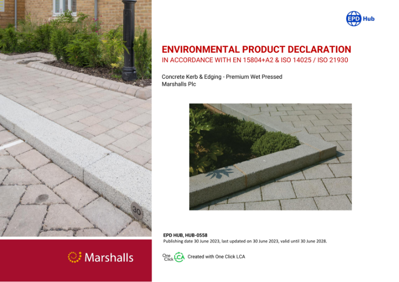 Marshalls Concrete Kerb and Edging Premium Wet Pressed EPD