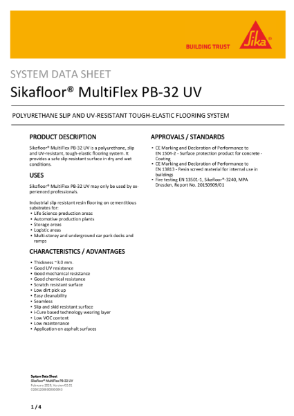 System Data Sheet - Sikafloor MultiFlex PB-32 UV
