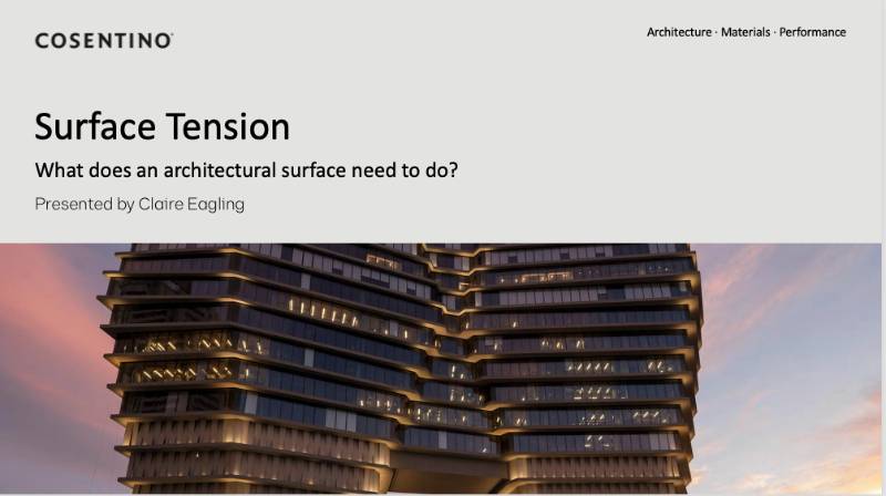 Surface Tension - What Does an Architectural Surface Need to Do?