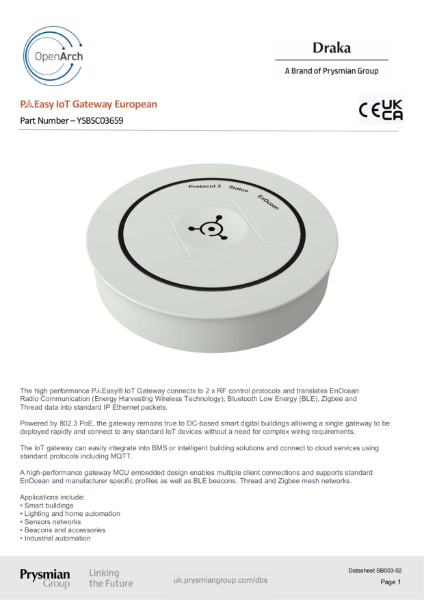 PoEasy IoT Gateway European Data Sheet