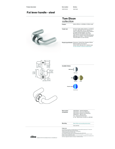 Fat lever handle (data sheet)