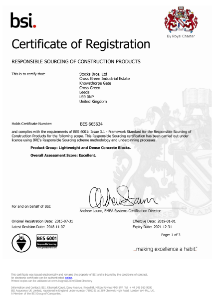 BES 6001 Certificate (Leeds)