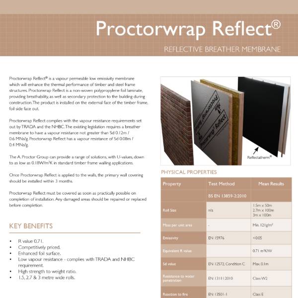Proctorwrap Reflect and Reflectatherm Plus Data Sheet