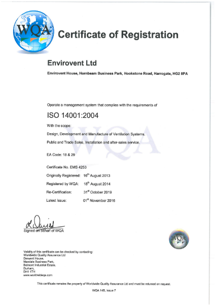 ISO 14001:2004 Certificate