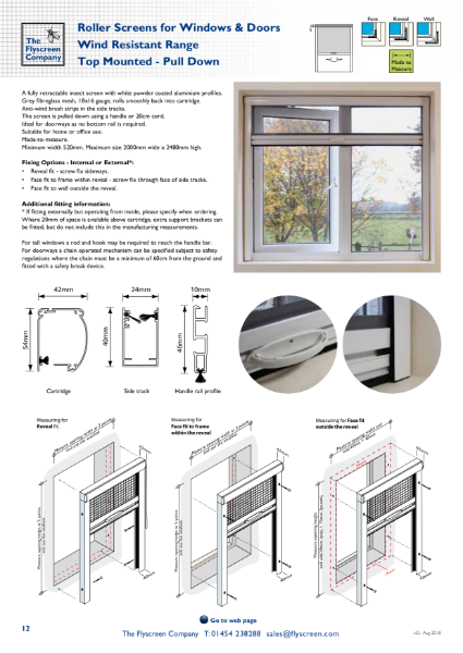 Flyscreen Roller Window and Door Screens - Wind Resistant - Top Mounted