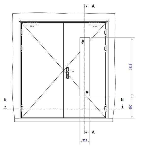 Drawing P008 - M41 double leaf external door block frame