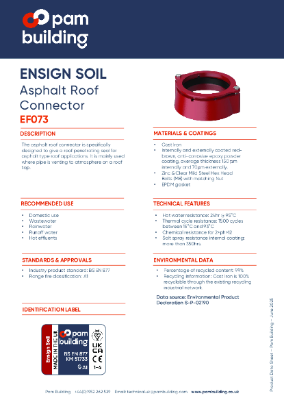 EF073 - Roof Connectors for Asphalts