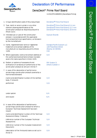 Certificate of constancy of performance