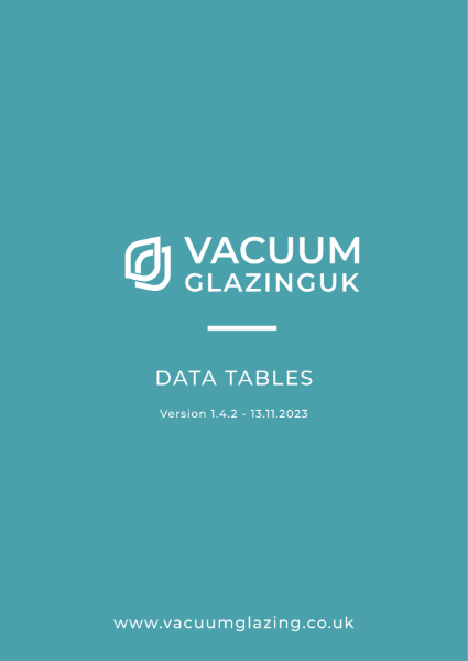 LandVac Vacuum Glazing Data Tables
