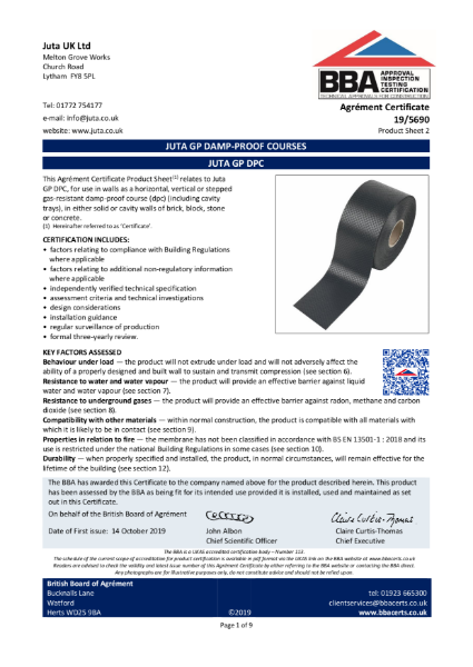 JUTA GP DPC 
19/5690 - Product Sheet 2