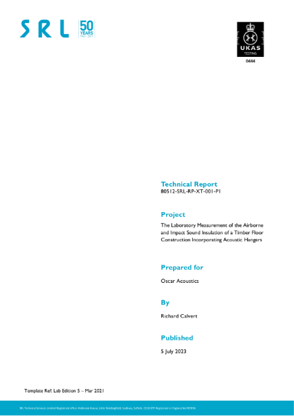 Iso-Mount Type1 Test Data - Airborne & Impact Sound Insulation of a Timber Floor Construction