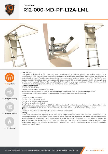 Datasheet - Loft Hatch with Ladders