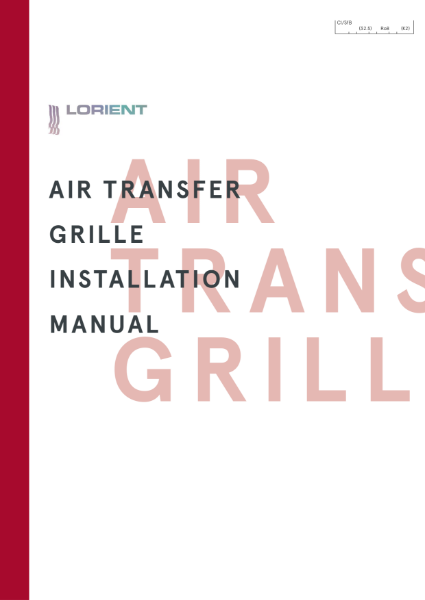 Air Transfer Grille Installation Manual