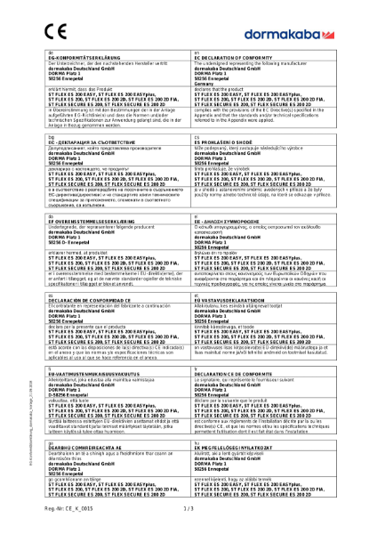 ST Fine Frame Flex CE Declaration of Conformity