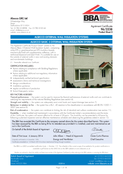 AG963238_2 ALSECCO BASIC 5 EXTERNAL WALL INSULATION SYSTEM