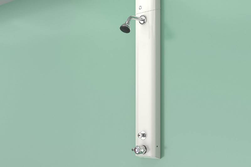 Shower Assembly with Timed Flow and Temp. Controls and Swivel Head (incl. ILTDU)