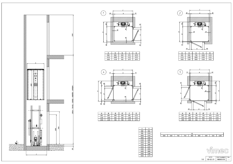 Cabin Platformlift EcoVimec by Vimec -  Technical Drawings