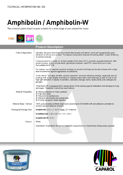 Amphibolin - Technical Data Sheet