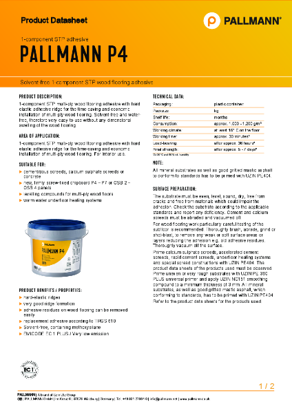 PALLMANN P4 adhesive - Product Data Sheet