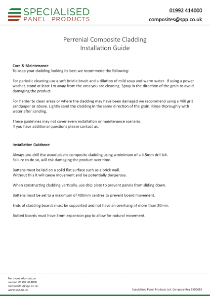 SPP Composite Cladding Install Guide - Vertical