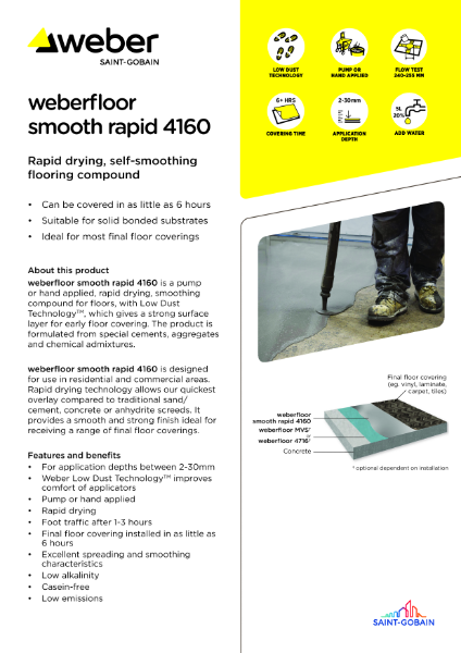 weberfloor smooth rapid 4160 - Technical datasheet