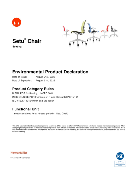 Setu Chair - Environmental Product Declaration