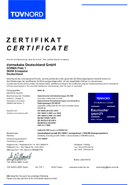 ST Flex Fine Frame Certificate of Confirmity