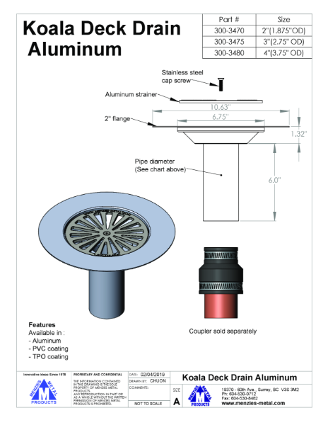 TECHNICAL DRAWING - KOALA DECK DRAIN_PVC