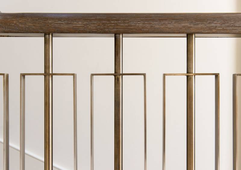 Helical staircase in Almond Gold PVD stainless steel