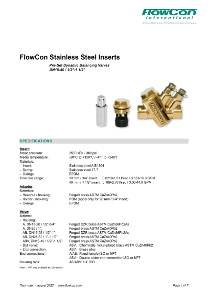 FlowCon K Automatic Balancing Valve