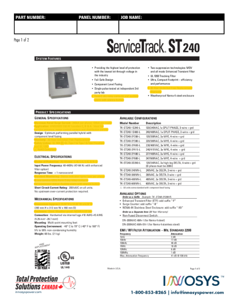 ST240 Datasheet