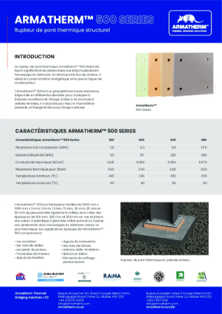 Armatherm-500Series-Data-Sheet-French-060825