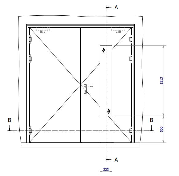 Drawing P006 - M41 double leaf internal door block frame