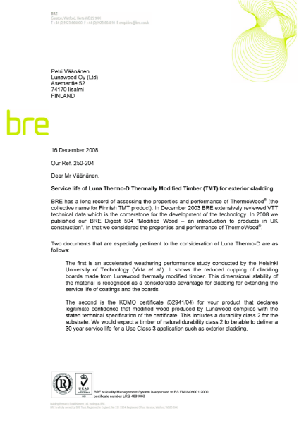 BRE Service Life Certification