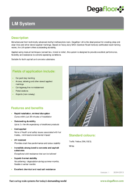 Degafloor Line Marking System Resin Flooring