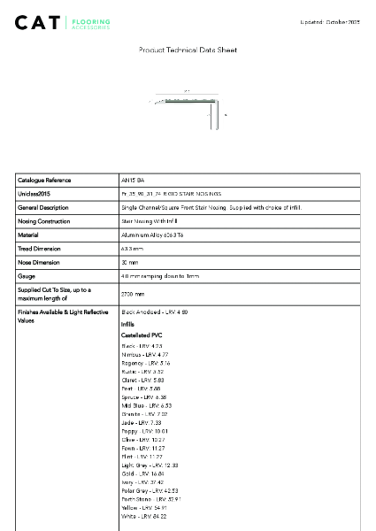 AN15 Black Anodised Technical Datasheet